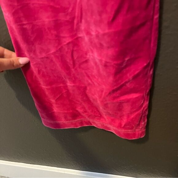 BCBGMaxazria Pink Spell Out Velour Baggy Track Pants - Picture 5 of 7